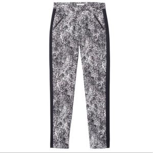 Rebecca Taylor Printed Pant w/ Exposed Pocket Zippers & Tuxedo Stripe 6